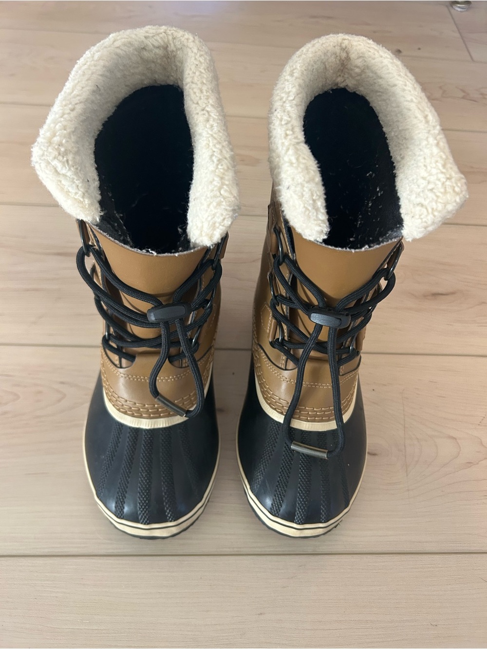 Sorel Kids Two-Tone Tan and Black Winter Boots